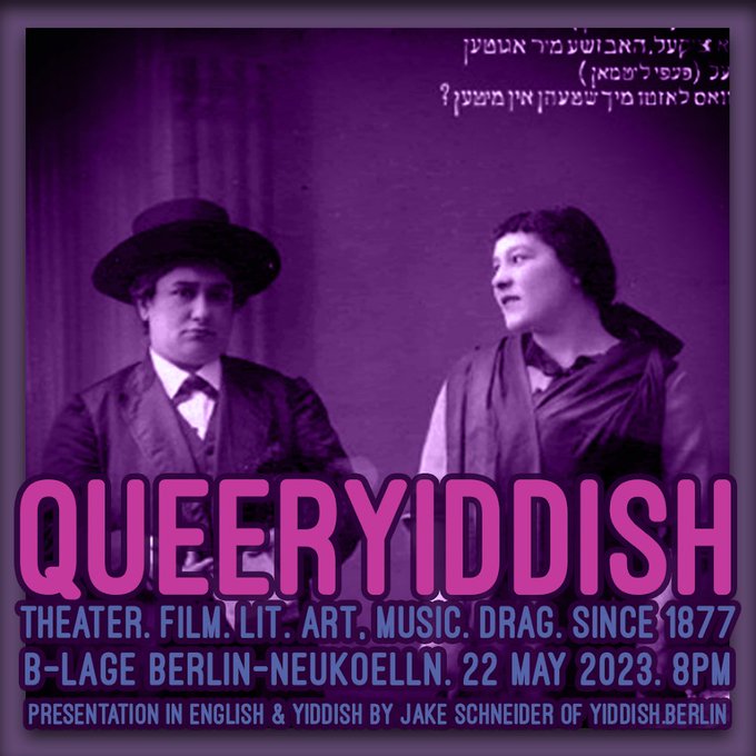 Veranstaltungplakat für den Vortrag Queer Yiddish